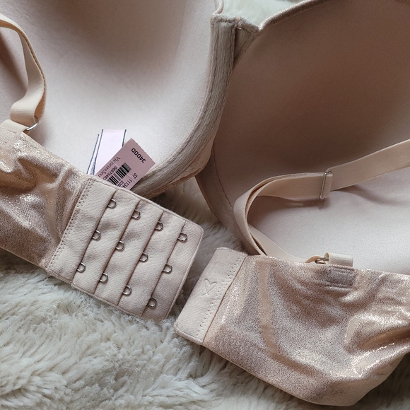 🍒NWT🍒 VS DREAM ANGELS EMBELLISHED NUDE LINED DEMI BRA - Picture 11 of 13
